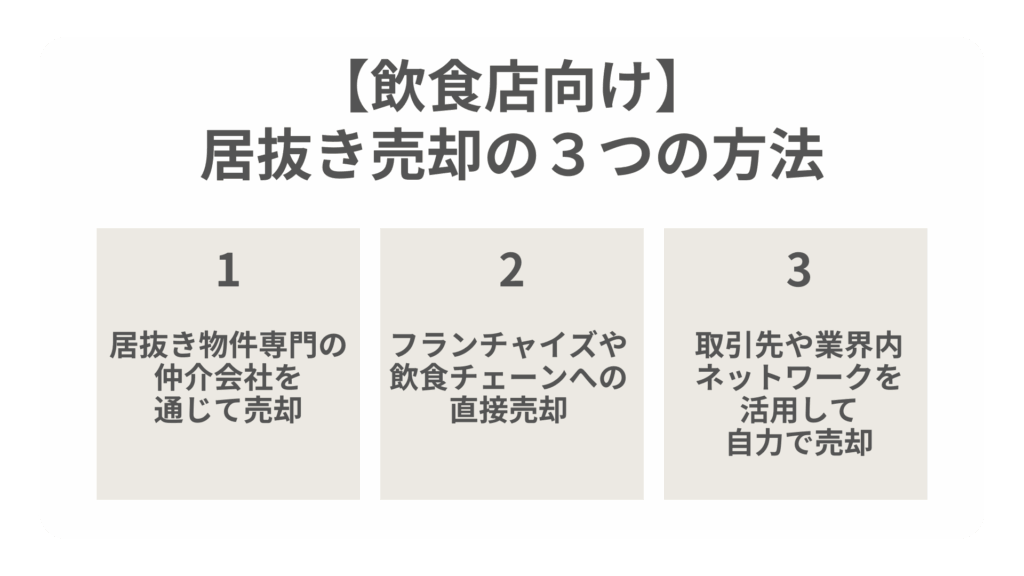 【飲食店向け】居抜き売却の３つの方法