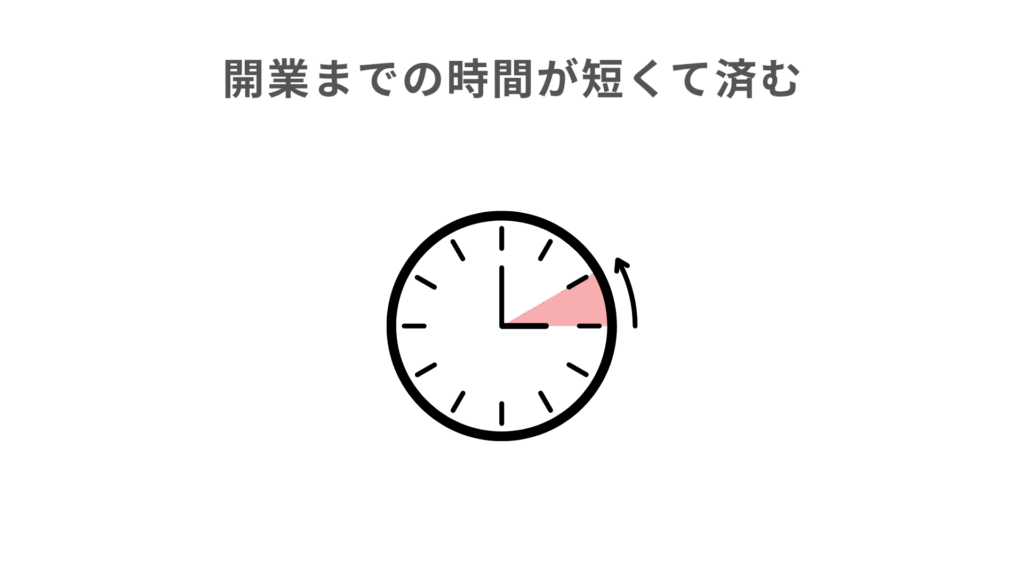 開業までの時間が短くて済む