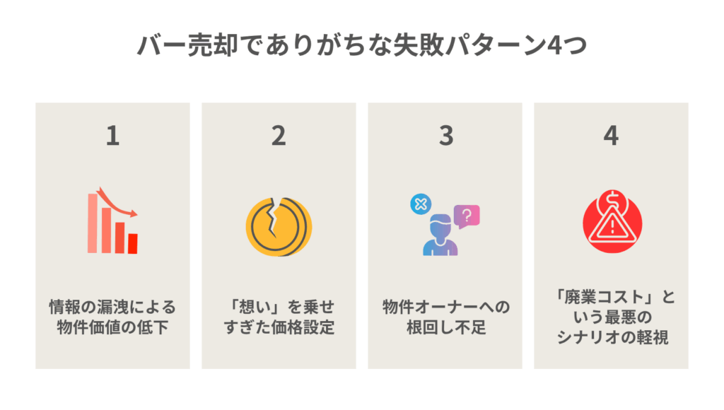 バー売却でありがちな失敗パターン4つ