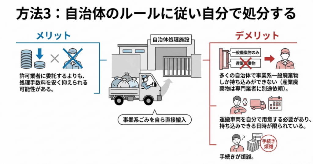 方法3：自治体のルールに従い自分で処分する