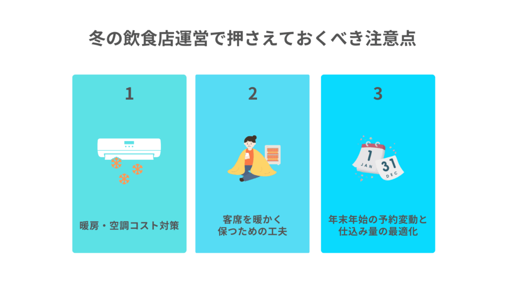 冬の飲食店運営で押さえておくべき注意点