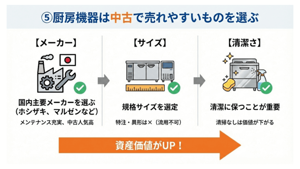 ⑤厨房機器は中古で売れやすいものを選ぶ